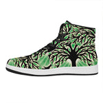 Sun And Moon Yggdrasil Print High Top Leather Sneakers