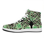 Sun And Moon Yggdrasil Print High Top Leather Sneakers