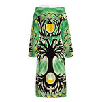 Sun And Moon Yggdrasil Print Hooded Bathrobe