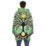 Sun And Moon Yggdrasil Print Hoodie Blanket