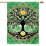 Sun And Moon Yggdrasil Print House Flag