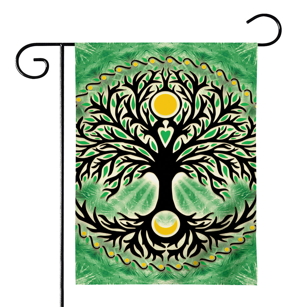 Sun And Moon Yggdrasil Print House Flag