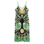 Sun And Moon Yggdrasil Print Jersey Midi Cami Dress