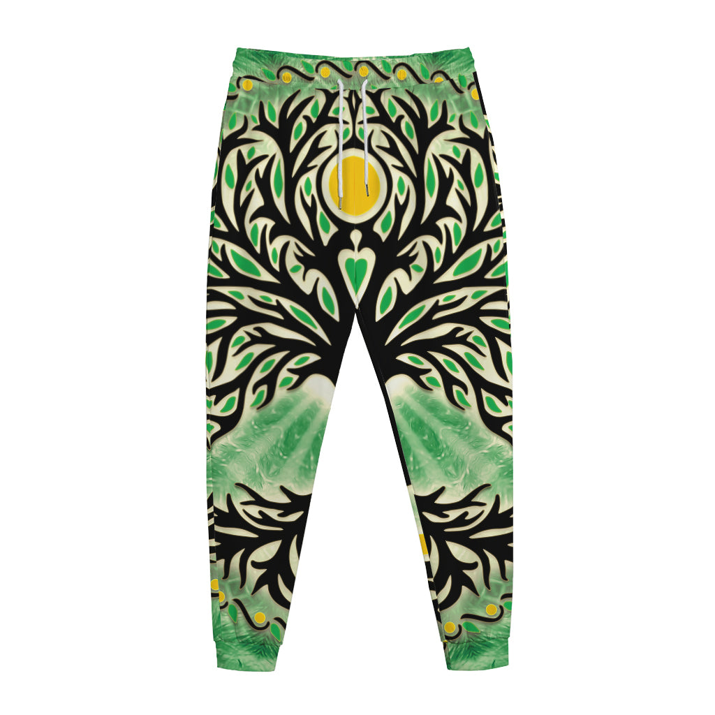 Sun And Moon Yggdrasil Print Jogger Pants