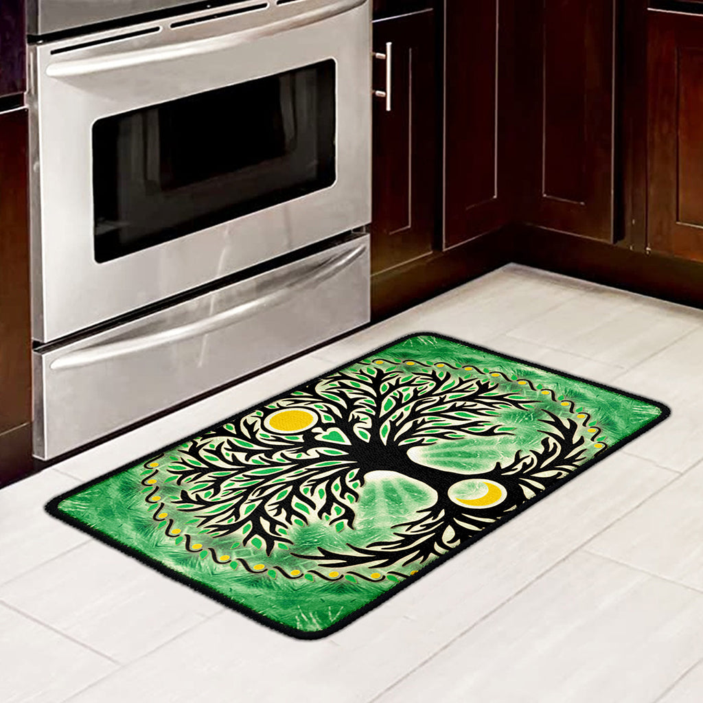 Sun And Moon Yggdrasil Print Kitchen Mat