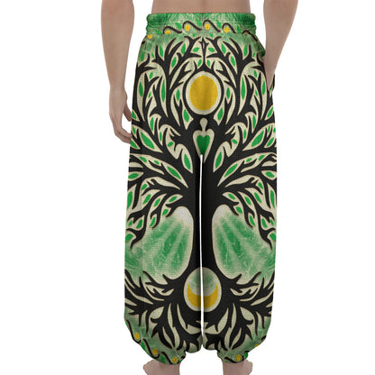 Sun And Moon Yggdrasil Print Lantern Pants
