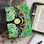 Sun And Moon Yggdrasil Print Leather Bible Cover