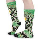 Sun And Moon Yggdrasil Print Long Socks
