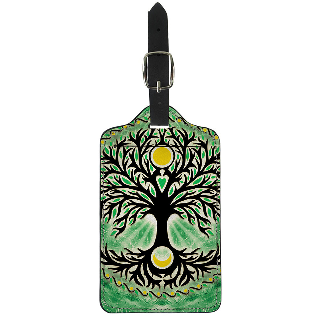 Sun And Moon Yggdrasil Print Luggage Tag