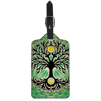 Sun And Moon Yggdrasil Print Luggage Tag