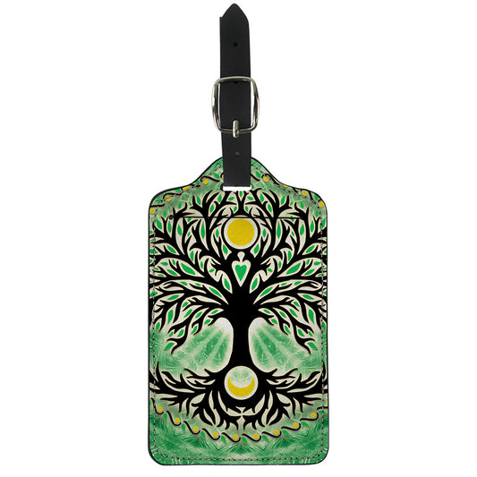Sun And Moon Yggdrasil Print Luggage Tag