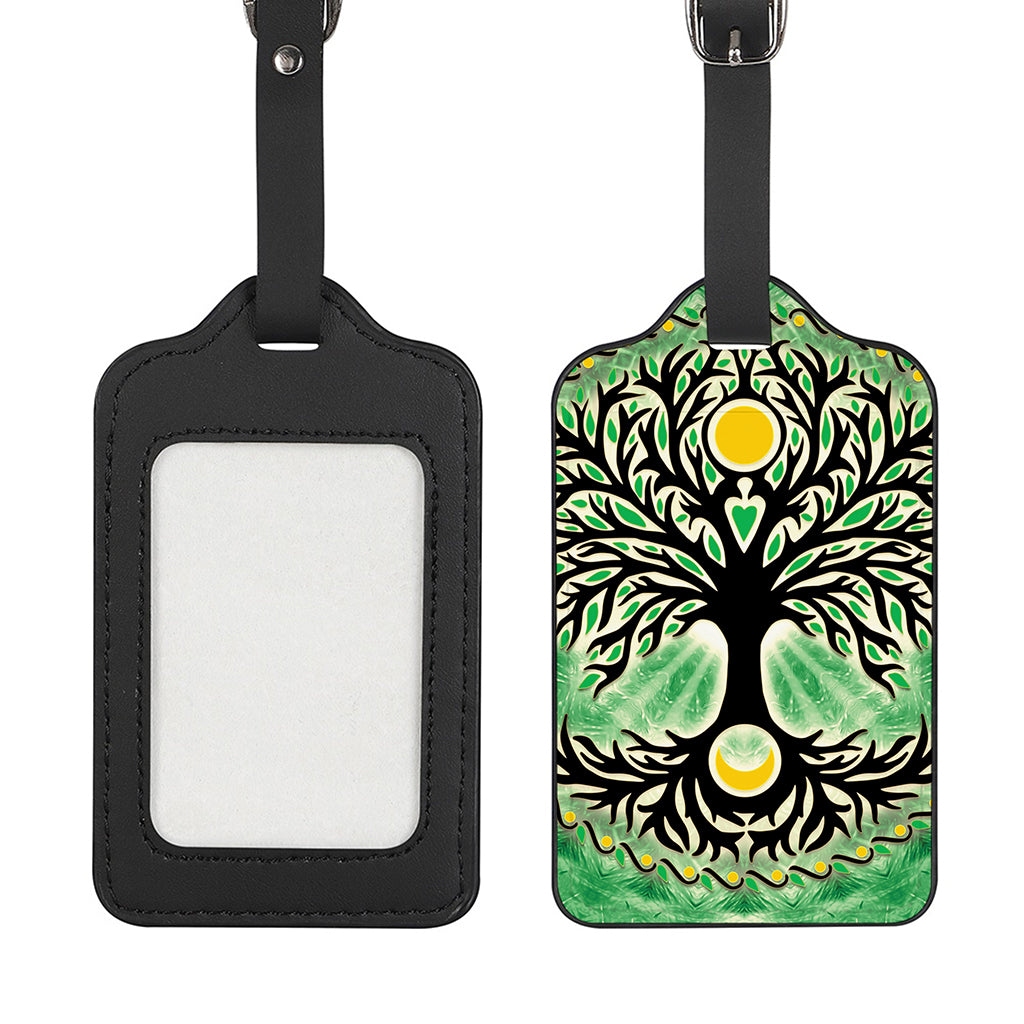 Sun And Moon Yggdrasil Print Luggage Tag