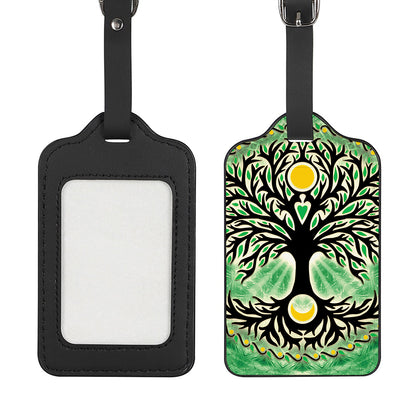 Sun And Moon Yggdrasil Print Luggage Tag