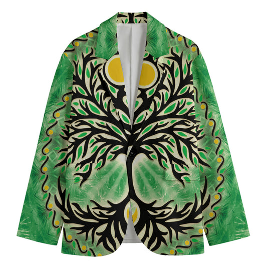 Sun And Moon Yggdrasil Print Men's Blazer