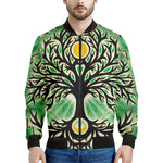 Sun And Moon Yggdrasil Print Men's Bomber Jacket