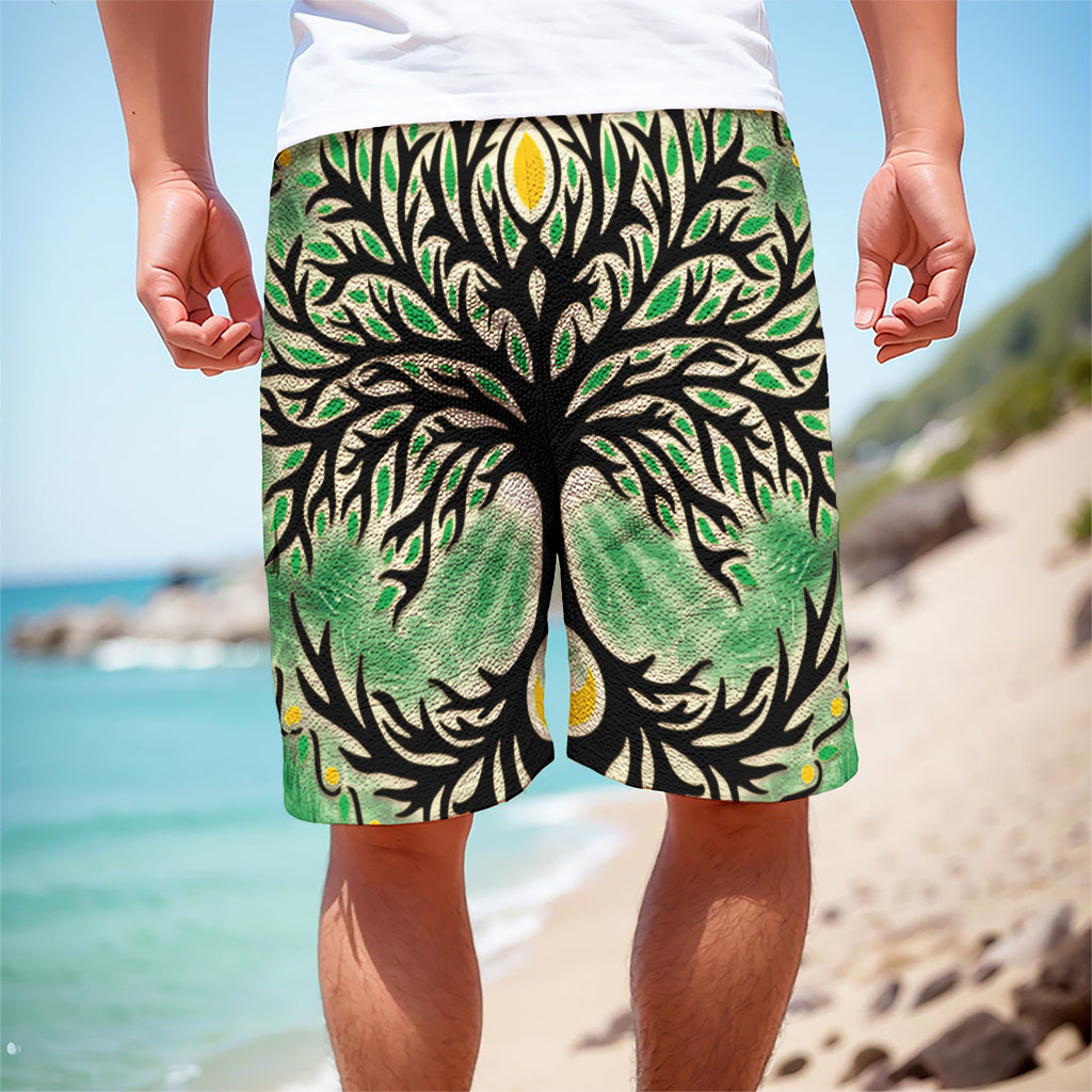 Sun And Moon Yggdrasil Print Men's Cargo Shorts