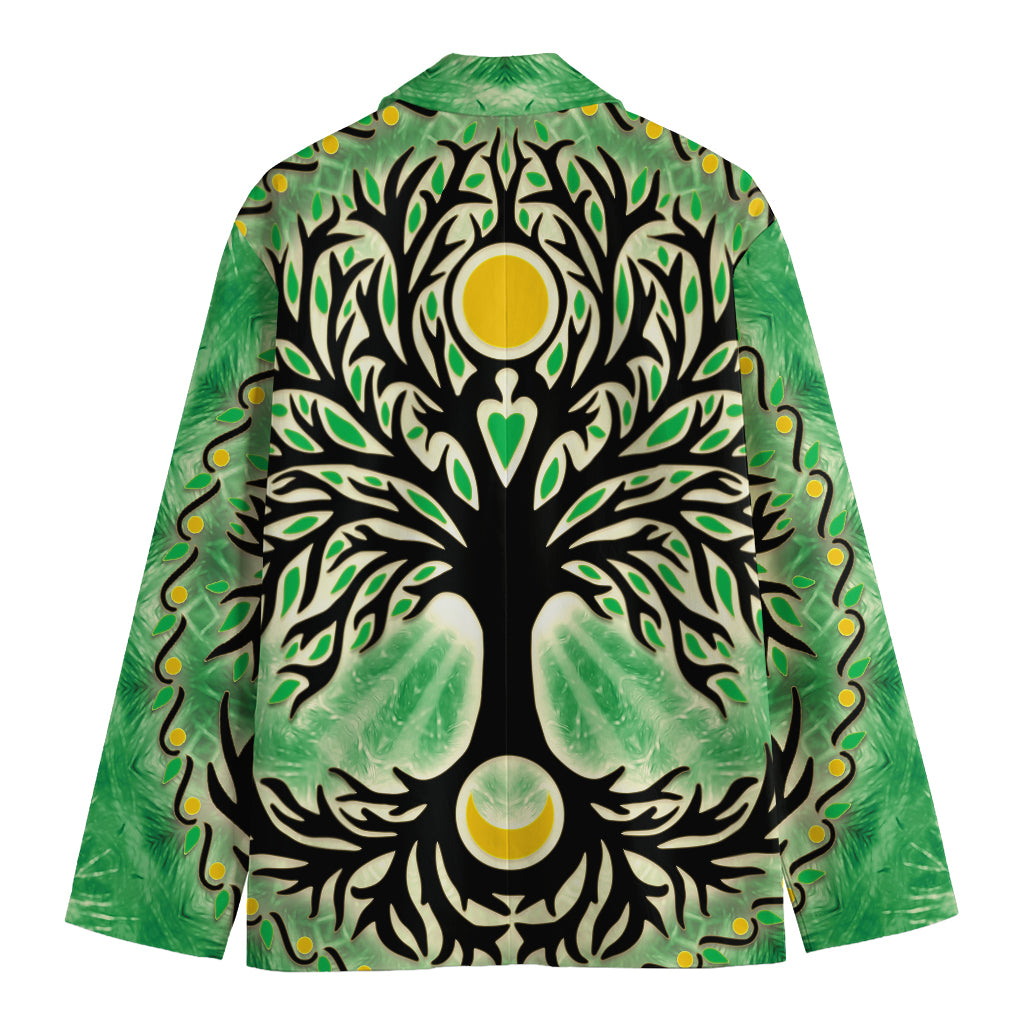 Sun And Moon Yggdrasil Print Men's Cotton Blazer