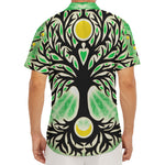 Sun And Moon Yggdrasil Print Men's Deep V-Neck Shirt