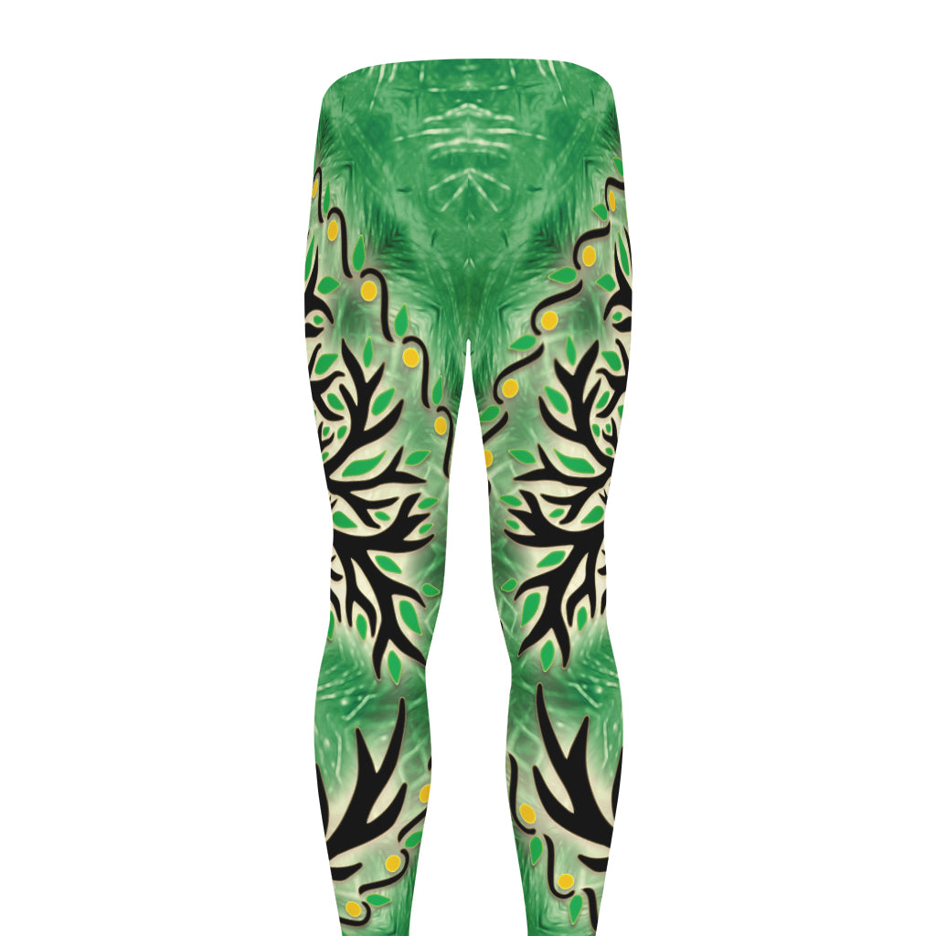 Sun And Moon Yggdrasil Print Men's leggings