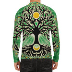 Sun And Moon Yggdrasil Print Men's Long Sleeve Rash Guard