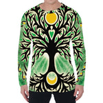 Sun And Moon Yggdrasil Print Men's Long Sleeve T-Shirt