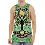 Sun And Moon Yggdrasil Print Men's Muscle Tank Top