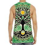 Sun And Moon Yggdrasil Print Men's Muscle Tank Top
