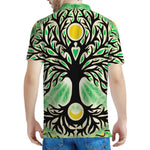 Sun And Moon Yggdrasil Print Men's Polo Shirt