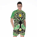 Sun And Moon Yggdrasil Print Men's Romper