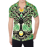 Sun And Moon Yggdrasil Print Men's Shirt