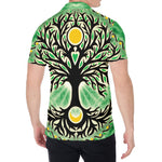 Sun And Moon Yggdrasil Print Men's Shirt
