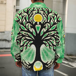 Sun And Moon Yggdrasil Print Men's Shirt Jacket