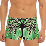 Sun And Moon Yggdrasil Print Men's Short Boxer Briefs