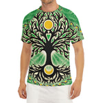 Sun And Moon Yggdrasil Print Men's Short Sleeve Rash Guard