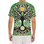 Sun And Moon Yggdrasil Print Men's Short Sleeve Rash Guard