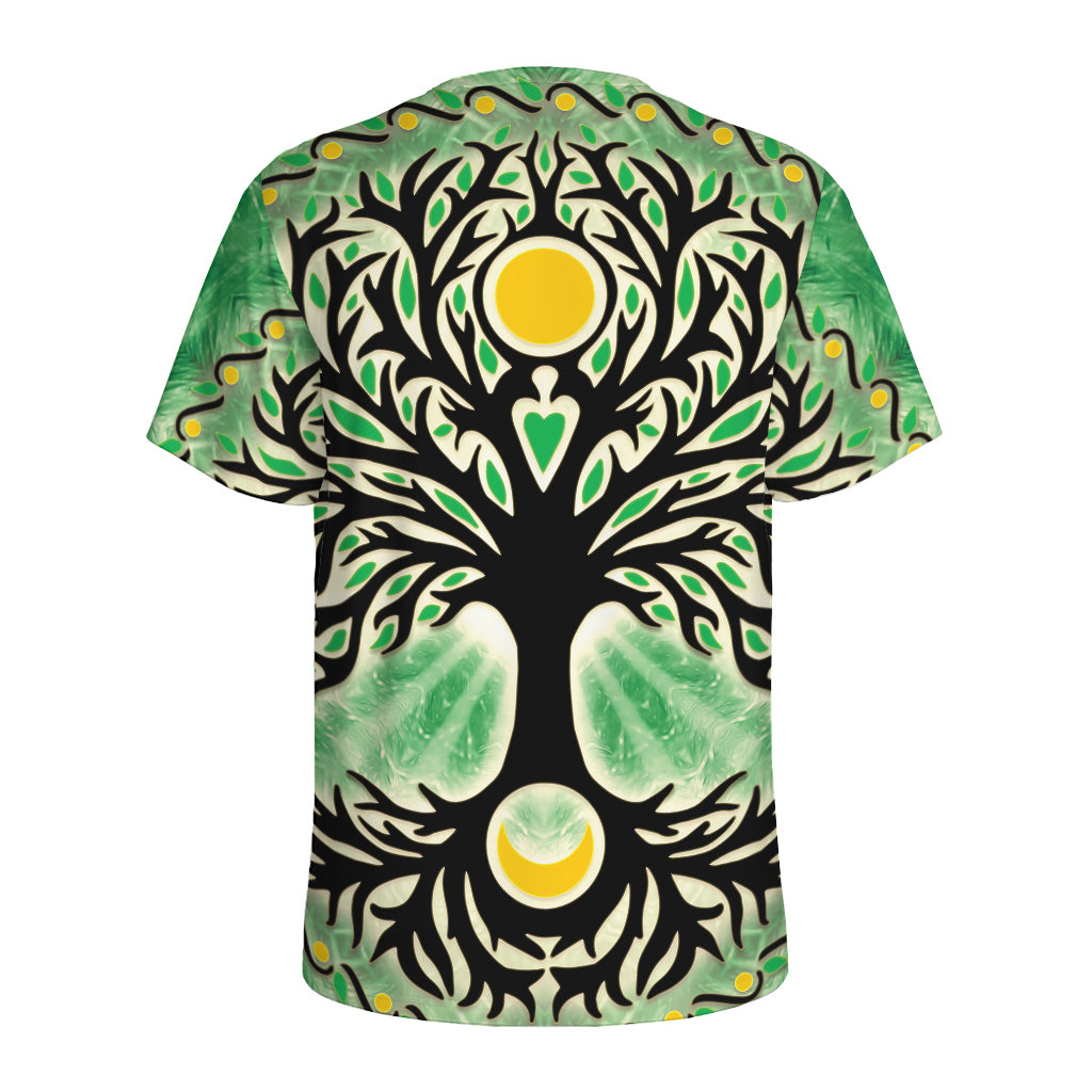 Sun And Moon Yggdrasil Print Men's Sports T-Shirt