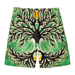 Sun And Moon Yggdrasil Print Men's Swim Trunks