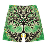 Sun And Moon Yggdrasil Print Men's Swim Trunks