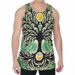 Sun And Moon Yggdrasil Print Men's Velvet Tank Top