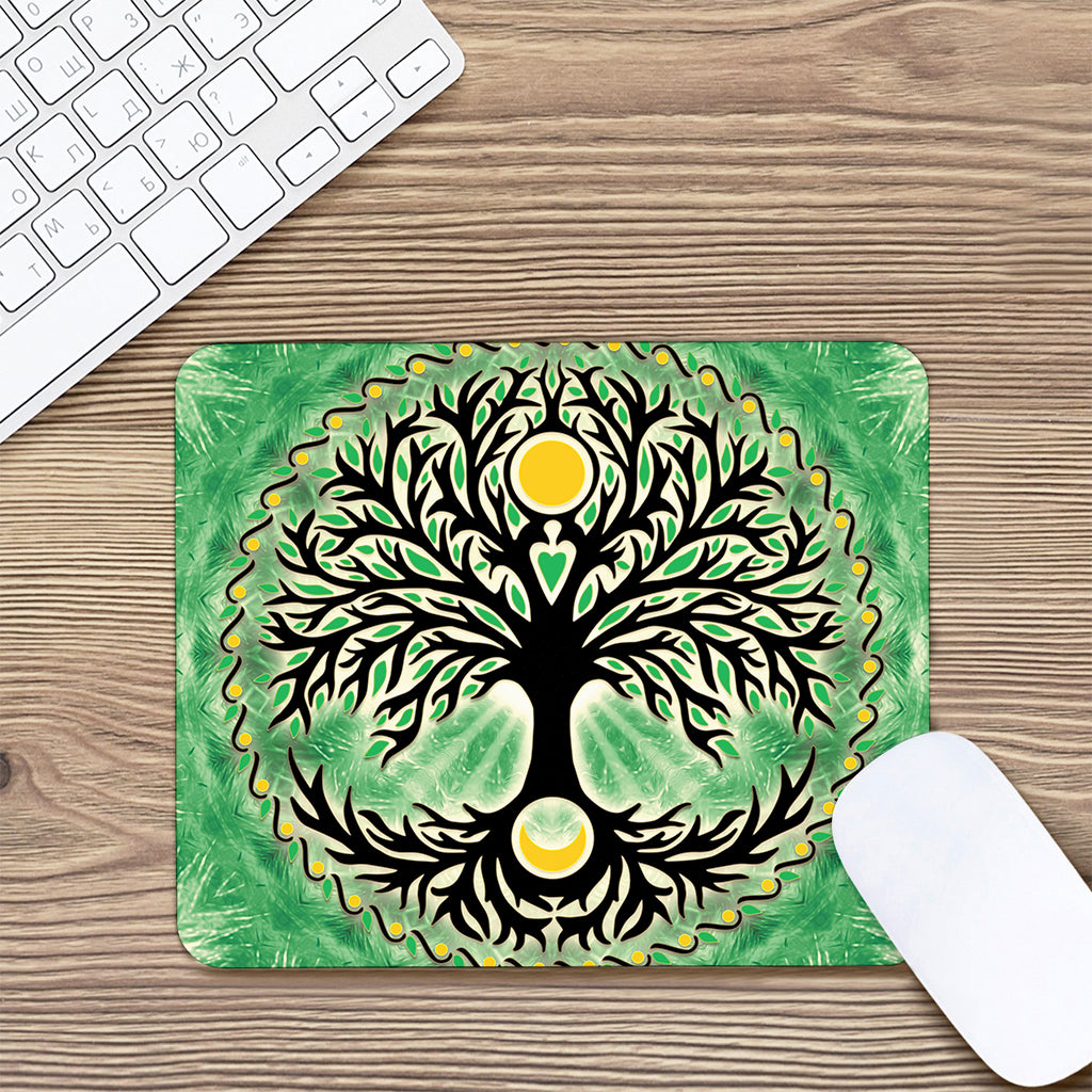 Sun And Moon Yggdrasil Print Mouse Pad