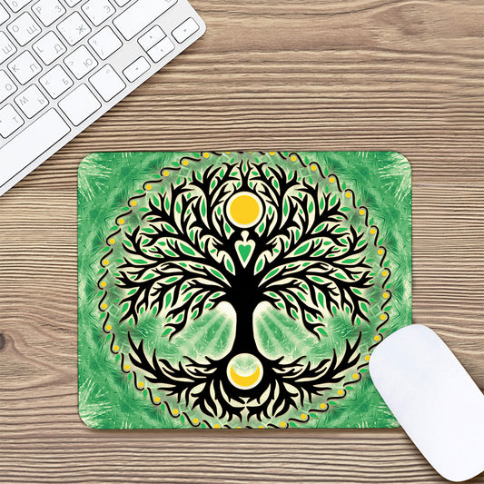 Sun And Moon Yggdrasil Print Mouse Pad
