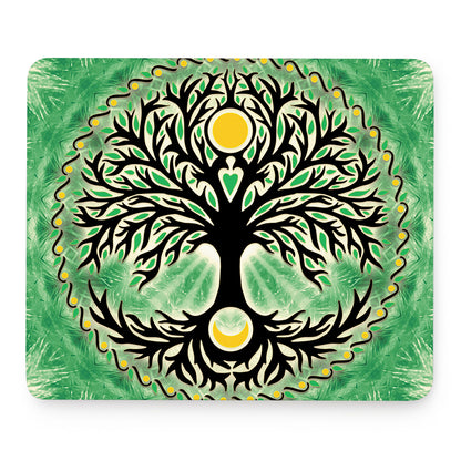 Sun And Moon Yggdrasil Print Mouse Pad