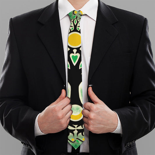 Sun And Moon Yggdrasil Print Necktie