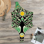 Sun And Moon Yggdrasil Print One Shoulder Bodysuit