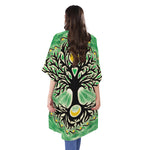 Sun And Moon Yggdrasil Print Open Front Beach Cover Up