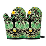 Sun And Moon Yggdrasil Print Oven Mitts