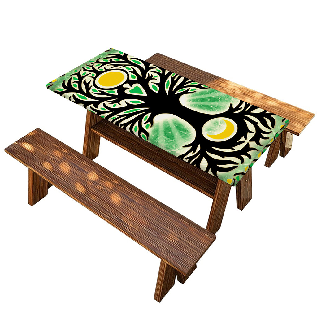 Sun And Moon Yggdrasil Print Picnic Table Cover