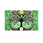 Sun And Moon Yggdrasil Print Polyester Flag