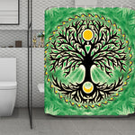 Sun And Moon Yggdrasil Print Polyester Shower Curtain