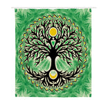 Sun And Moon Yggdrasil Print Polyester Shower Curtain